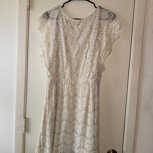 Forever 21 Lace Midi Dress in Cream